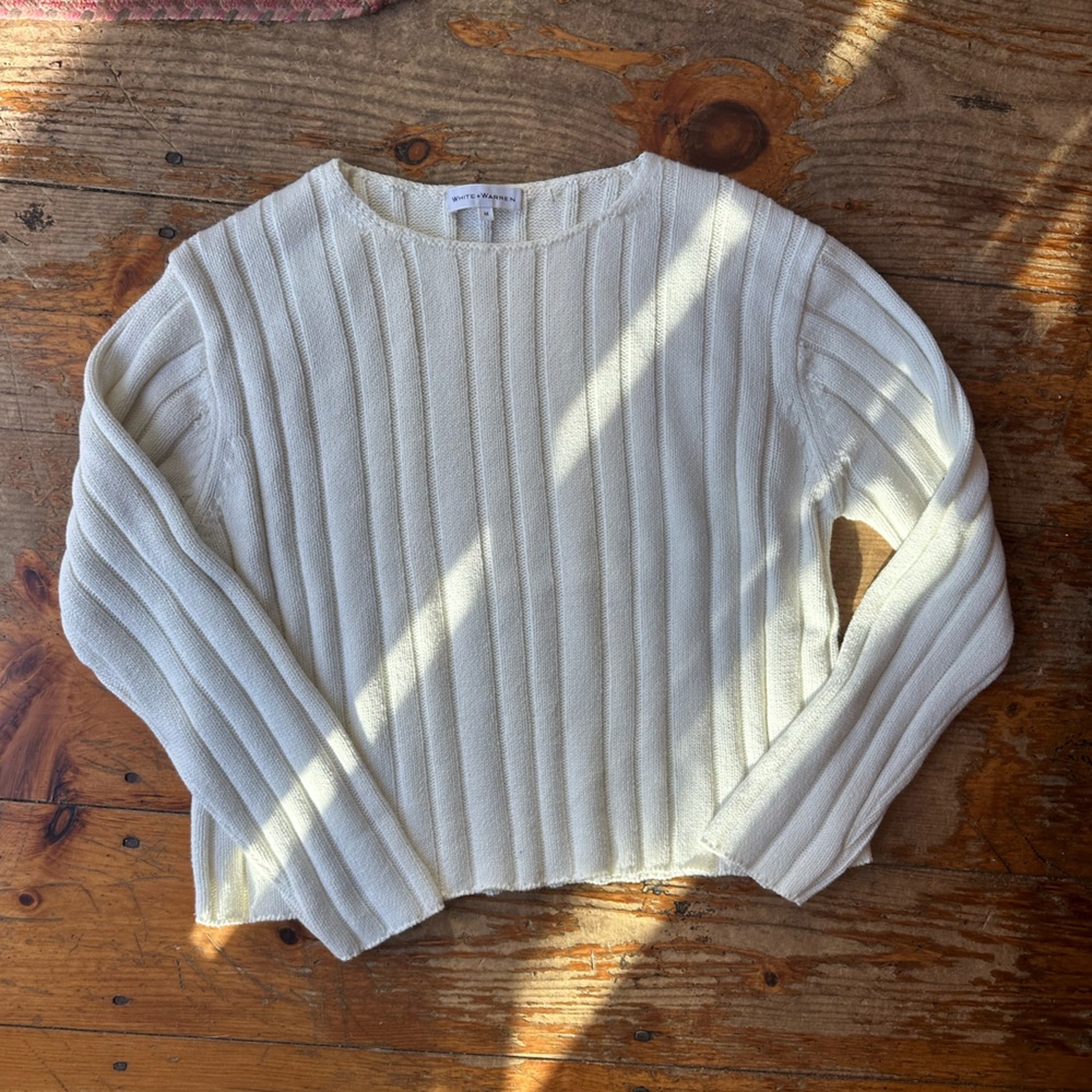 White + Warren wide rib crew - Picture 2 of 4